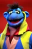 Placeholder: Waist up muppet Portrait, Nicolas maduro us muppet doll, Venezuelan president, tracksuit red blue and yellow, mustache, photo studio, red background, unreal engine 5, concept art, art station, ray tracing, lumen lighting, ultra detail, volumetric lighting, 3d.