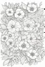 Placeholder: black and white wide beautiful cute floral frame for coloring pages, use a lot of big flowers, go all the way to the edges but leave a lot of space in the middle of the page, use only black and white, clear crisp outlines, no black background, go all the way to the outer edges of the page, use more space in the center of the page, make it rounder, use less shading