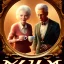 Placeholder: fantasy art, movie poster, sexy old woman and her husband drinking tea under a smoking mirror