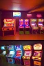 Placeholder: An 80's arcade at night, with a lot of functioning arcade machines