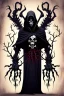 Placeholder: The most frightening and realistic representation of the grim reaper with eight arms and eyes of fire