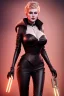 Placeholder: Lana Turner as evil queen in black leather, leather, busty, cleavage, angry, stern look. character design by cory loftis, fenghua zhong, ryohei hase, ismail inceoglu and ruan jia. unreal engine 5, artistic lighting, highly detailed, photorealistic, fantasy