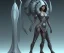 Placeholder: alien warrior female full body