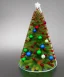 Placeholder: A glass Christmas tree inside a 3d glass cube