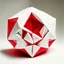 Placeholder: elastic heart in a shape of a white and red pentagon