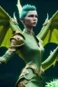 Placeholder: otherworldly women with short green hair and dragon wings wearing only dragon scales,mythical,fantasy , magnificent, majestic, highly intricate, Realistic photography, incredibly detailed, ultra high resolution, 8k, complex 3d render, cinema 4d.