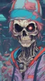 Placeholder: a close up of a person with a skull on their head, anime skull portrait man, scary detailed art in color, hiroyuki-mitsume takahashi, nychos art aesthetic, half man half skeleton, anime cyberpunk art, colored manga art, rossdraws pastel vibrant, cold colors. insanely detailed, beautiful anime portrait, stunning anime face portrait, scary art in color