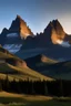 Placeholder: The serrated peaks of the northern Rockies located in Glacier National Park glow in the morning light