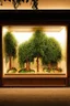 Placeholder: a eucalyptus tree grove-themed retail window display