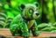 Placeholder: A lime green nature elemental panda designed in Oaxacan Alebrijes painted by Georges Seurat