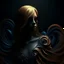 Placeholder: 3d image . woman. dark shadows