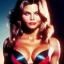 Placeholder: Photo of a gorgeous young Michelle Pfeiffer, wearing a Micro-Bikini, beautiful face, beautiful body; colorful energetic brush strokes, realistic, sharp focus, 8k high definition, insanely detailed, intricate, elegant