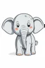 Placeholder: a simple of a cute elephant, in a drawing style, in the white backgraung