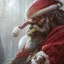 Placeholder: Insanely detailed photograph of an “D&D barbarian santa” with intricate detailed beard, intricate embroidered clothing, hyperdetailed painting by Ismail Inceoglu Huang Guangjian and Dan Witz CGSociety ZBrush Central fantasy art album cover art,8K, hdr, mysterious, ominous, snowflakes,jolly