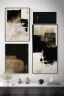 Placeholder: Modern Neutral Abstract Printable Wall Art Set of 3. Black & Beige Wabi Sabi Abstract Prints, Minimalist Zen Gallery Wall, Japandi Wall Art