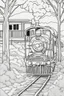 Placeholder: coloring page for kids, TRAIN, thick outline, low details, no shading, no color