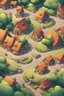 Placeholder: background, cartoon, top down village