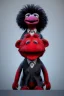 Placeholder: Waist up muppet Portrait, Kim Jong-un muppet doll, black suit, photo studio, red background, unreal engine 5, concept art, art station, god lights, ray tracing, RTX, lumen lighting, ultra detail, volumetric lighting, 3d.