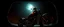 Placeholder: style John Atkinson Grimshaw,3d airbrush render, cut out darkling slender gnome on huge chopper bike with bright aura , pinhole cam, airbrush 3d rendering, torn edges on border