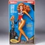 Placeholder: A photograph of a pristine action figure encased in its packaging, evoking a sense of collectible wonder, styled after a vintage toy advertisement. The box prominently displays Barbarella" in bold, stylized lettering, with the action figure inside clearly resembling youthful Jane Fonda as Barbarella, possessing his iconic sci-fi features: her long red curly hair, she wears her iconic silver bikini with high boots, in the box: a Positronic Ray Gun, and futuristic jewelry
