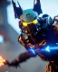 Placeholder: a titanfall pilot that is part bat, concept art, furry, humanoid, cyberpunk, anthropomorphic bat, titanfall 2