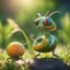 Placeholder: snail gremlin t-pose upper body of kobold made from tinted murano glass in long grass inspecting a melon ,bokeh like f/0.8, tilt-shift lens 8k, high detail, smooth render, down-light, unreal engine,bokeh like f/0.8, tilt-shift lens 8k, high detail, smooth render, down-light, unreal engine