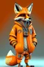 Placeholder: Fox character dressed in tech clothing in orange, in 3D realistic