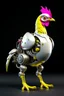 Placeholder: animal CHICKEN robot, sci-fi, cyberpunk, full body, ultra realistic, virtual reality, CLEAN PLAIN BACKGROUND, Aspect Ratios: 9:16