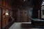 Placeholder: Picture of a study with mahogany panelled walls, a large desk to the side and a heavy wooden door, photorealistic, dark fantasy, 4k