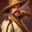 Placeholder: portrait,"Insanely detailed photograph of a male western mustachioed crossbowman", detailed charro and Sombrero, digital painting,eye patch, cigar, artstation, concept art, sharp focus, illustration, art by artgerm and greg rutkowski and alphonse mucha, 8 k,fantasy, unreal engine