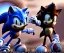 Placeholder: sonic the hedgehog versus robots electric fight, realistic 8k