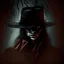 Placeholder: spooky movie still, Rose the Hat character rom "Doctor Sleep" movie, creepy, dramatic, complex contrast, dynamic composition, cell-shaded, beautiful