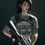 Placeholder: A lady with gun, wallpaper, masterpiece,cinematic, high quality