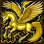 Placeholder: A yellow lightning elemental winged unicorn painted by MC Escher