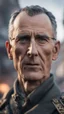 Placeholder: Jens Stoltenberg wearing monocles and armor in Stalingrad, bokeh like f/0.8, tilt-shift lens 8k, high detail, smooth render, down-light, unreal engine, prize winning