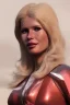 Placeholder: Ultra Realistic retro sci-fi scene, waist up view portrait, blonde woman, sweet young Claudia Schiffer face, perfect iris, glow eyes, makeup. Saturn background, Retro sci-fi style, helmet, tight latex coat, fog, rain, soft color, highly detailed, unreal engine 5, ray tracing, RTX, lumen lighting, ultra detail, volumetric lighting, 3d, finely drawn, high definition, high resolution.