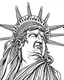 Placeholder: New York City Statue of Liberty Face coloring page, full body (((((white background))))), only use an outline., real style, line art, white color, clean line art, white background, Sketch style.