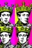 Placeholder: cultural revolution in the England with the king wearing crown in the style of andy warhol