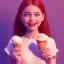 Placeholder: cute, adorable, smiling girl eating ice cream, candies flying all around her, Pixar, disney, cinema lighting, gaming, 8k, magic, love --q 1 --v 4