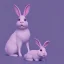 Placeholder: A beautiful portrait of a rabbit white neon color scheme, high key lighting, volumetric light high details psychedelic background