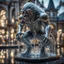 Placeholder: giger escher ogre araknid sculpture in transparent murano glass beeing sprinkled by fountain,bokeh like f/0.8, tilt-shift lens 8k, high detail, smooth render, down-light, unreal engine,bokeh like f/0.8, tilt-shift lens 8k, high detail, smooth render, down-light, unreal engine