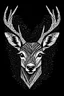 Placeholder: Black and white abstract deer head