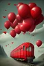 Placeholder: red train fly by balloons