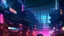Placeholder: Dystopian cyberpunk city at night with neon lights, fantasy, digital art