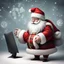 Placeholder: Santa Claus installing a Linux distribution