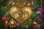 Placeholder: love, high contrast, Tropical flowers,heart drawing, crystals, tropical leaves, sacred altar, Fantasy temple,