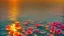Placeholder: (summer beach sunset) (flowers in water shine sparkle)