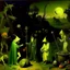 Placeholder: some mysterious figures, odd background, cinematic, Hieronymus Bosch, Max Ernst, vegetal life, rotten, ambient light, cry, ritual