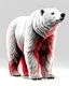 Placeholder: Art illustration lineal polar bear, calidad ultra, hiperdetallado, 12k, fondo blanco, color blanco, rojo, negro y marrón full body