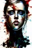 Placeholder: Danish singer MØ face, Abstract portrait by Yoji Shinkawa,